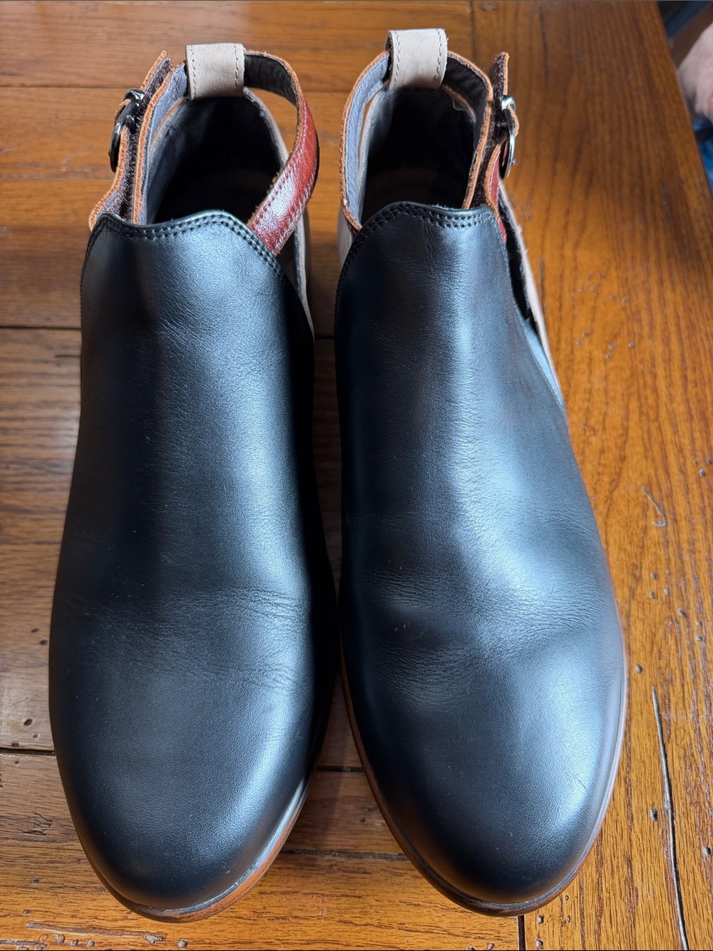 Naot Two-Tone Black and Gray  Booties with Brown Strap
New. Never worn.